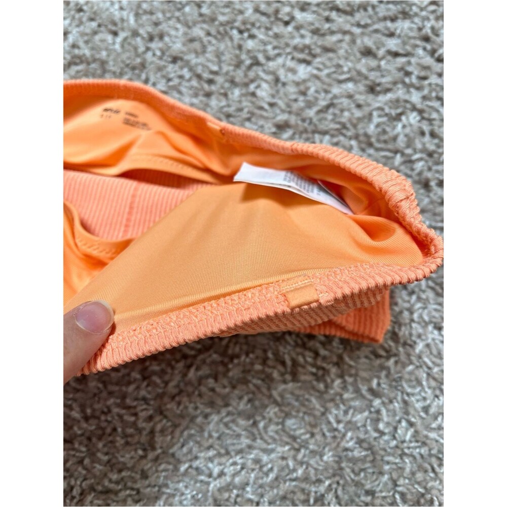 aerie Coral Textured Strapless Bikini Set - Picture 5 of 9